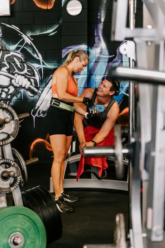 people at gym smiling