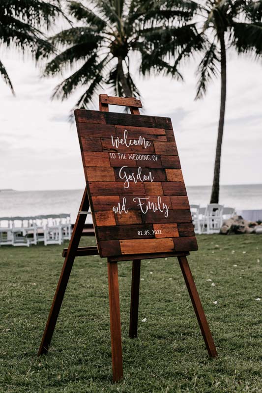 welcome sign at wedding
