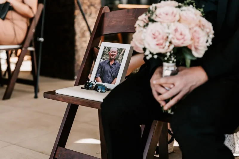 photo frame on chair