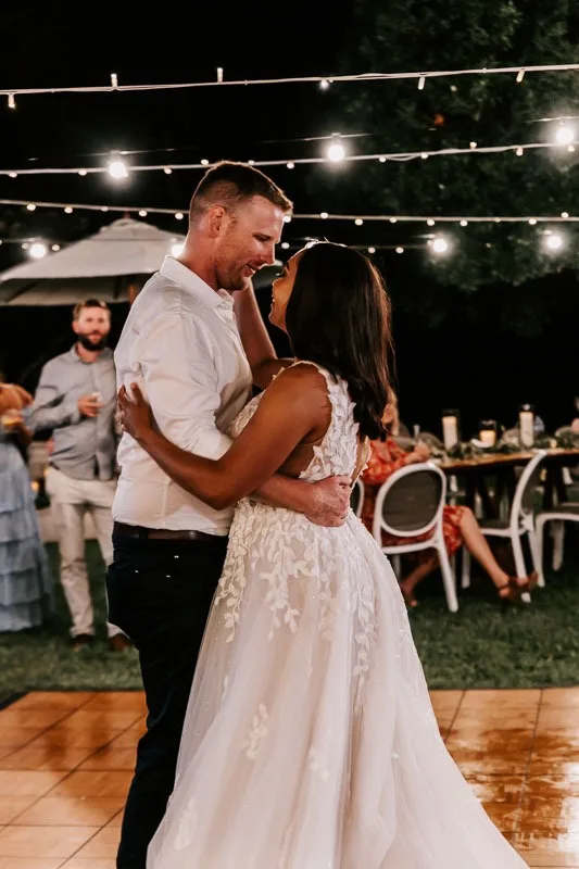 bride and groom first dance