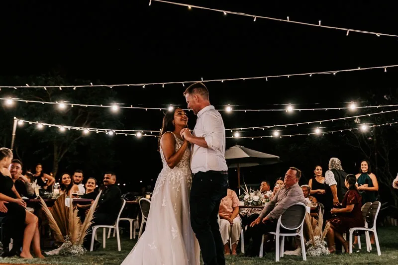 bride and groom first dance
