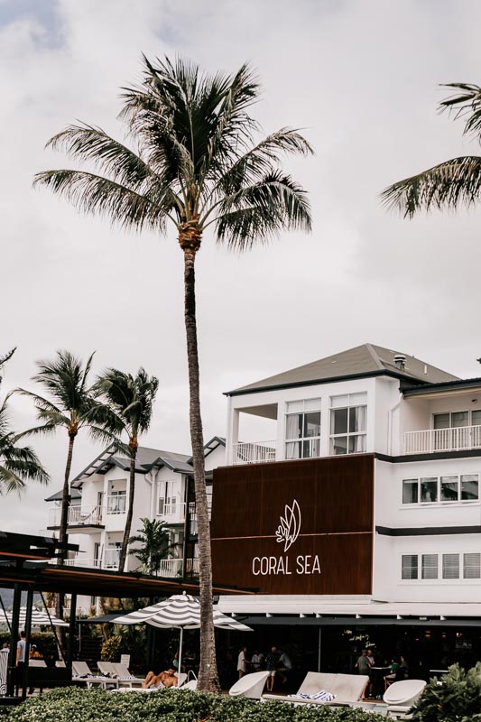 coral sea resort weddings facade