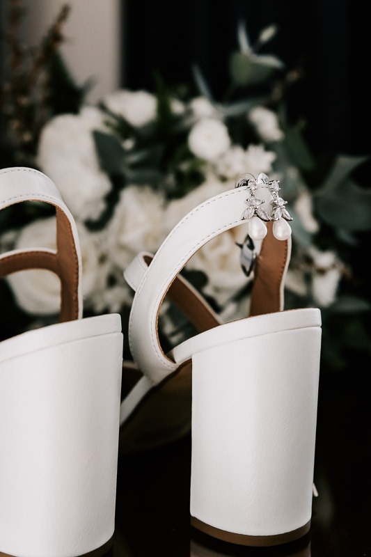 bridal earrings and shoes