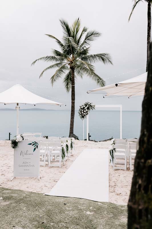 coral sea resort wedding setup