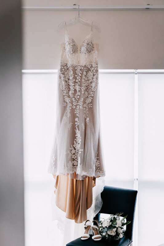 hanging brides dress