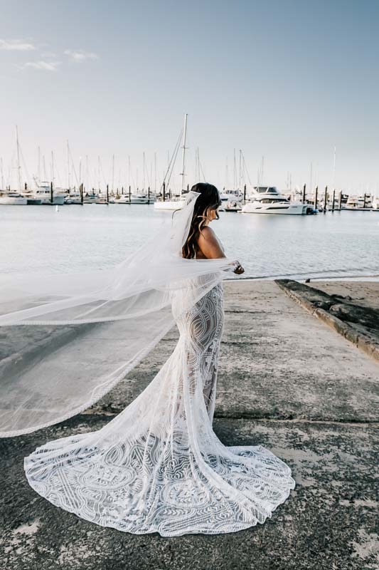 bride dress with train