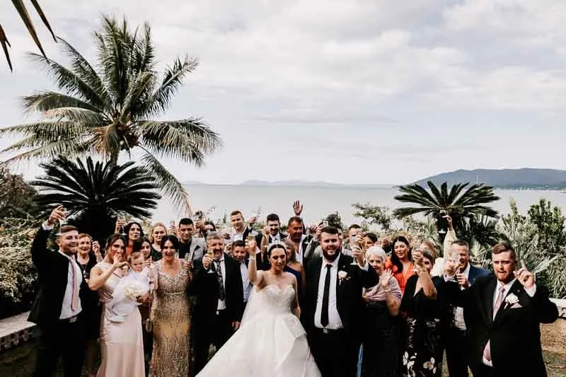 group photo with ocean in the background