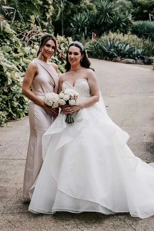 bride and bridesmaid