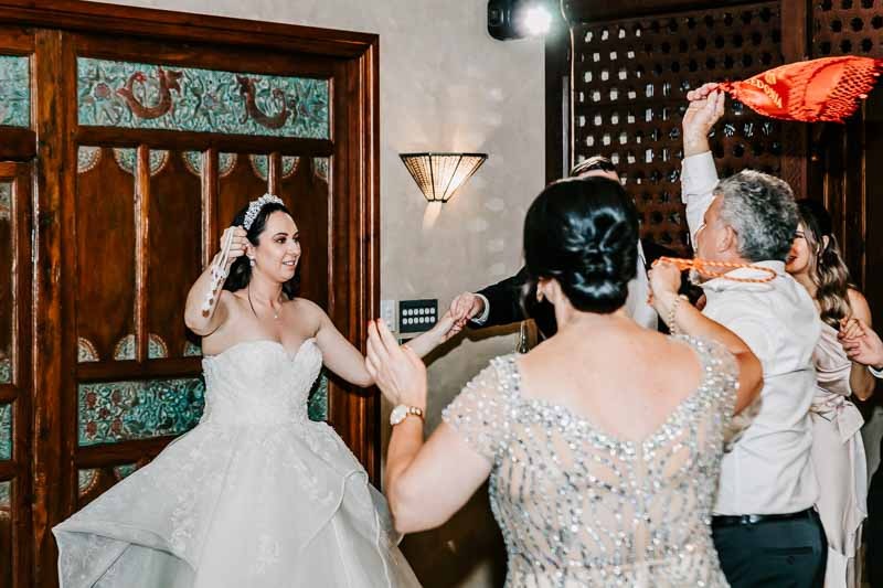 bride celebrates in dance