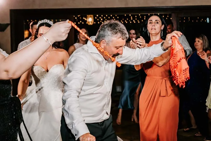 father celebrates in dance