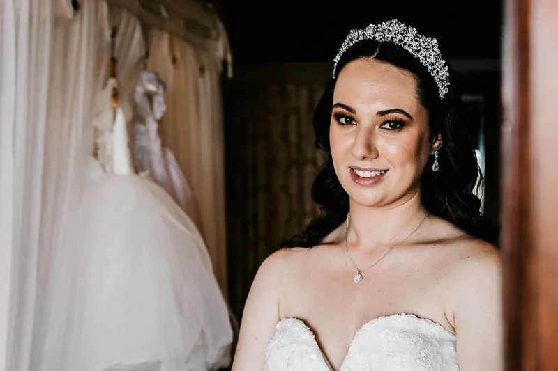 bride smiling at camera