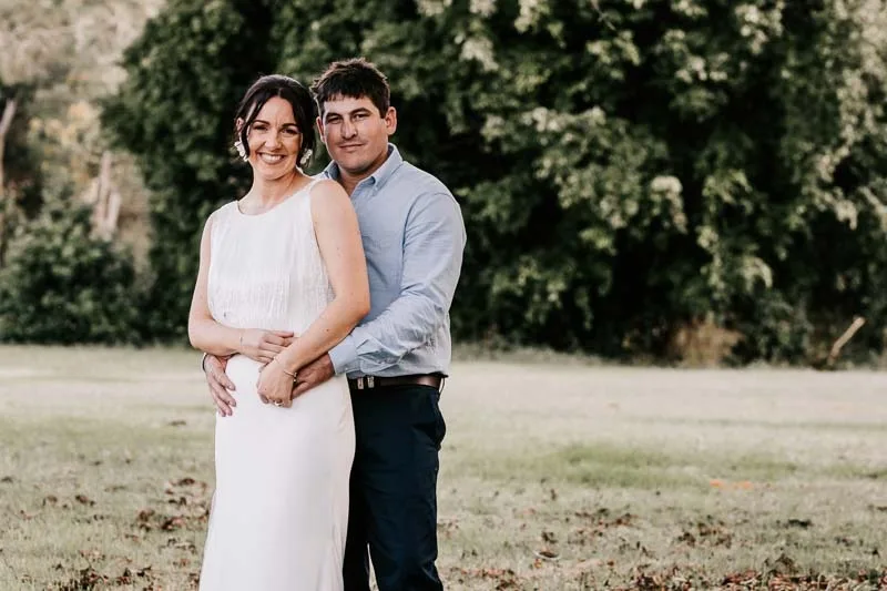 Bride & Groom embrace