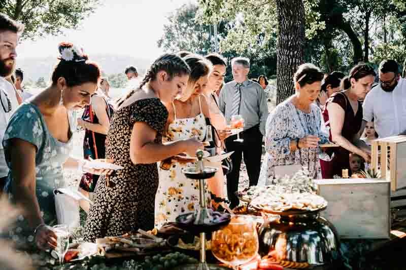 Guests enjoying food platter
