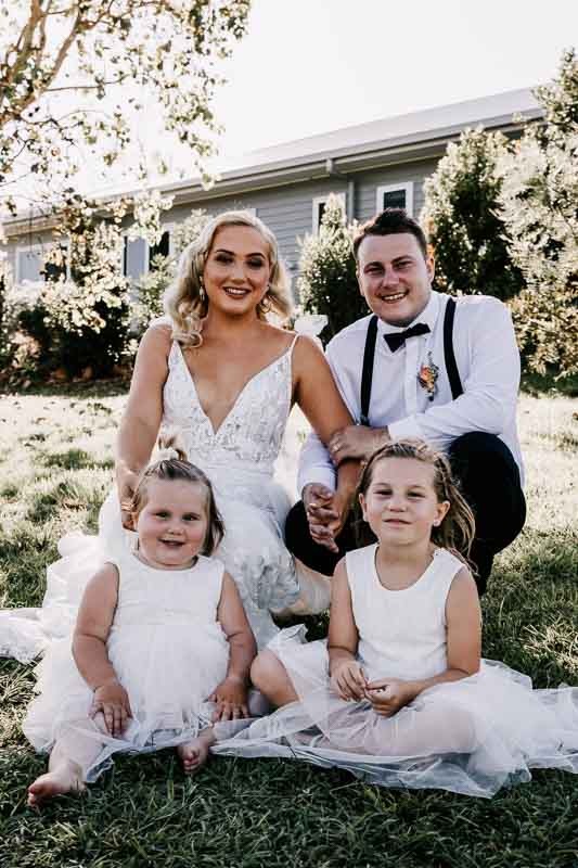Bride & Groom with daughters