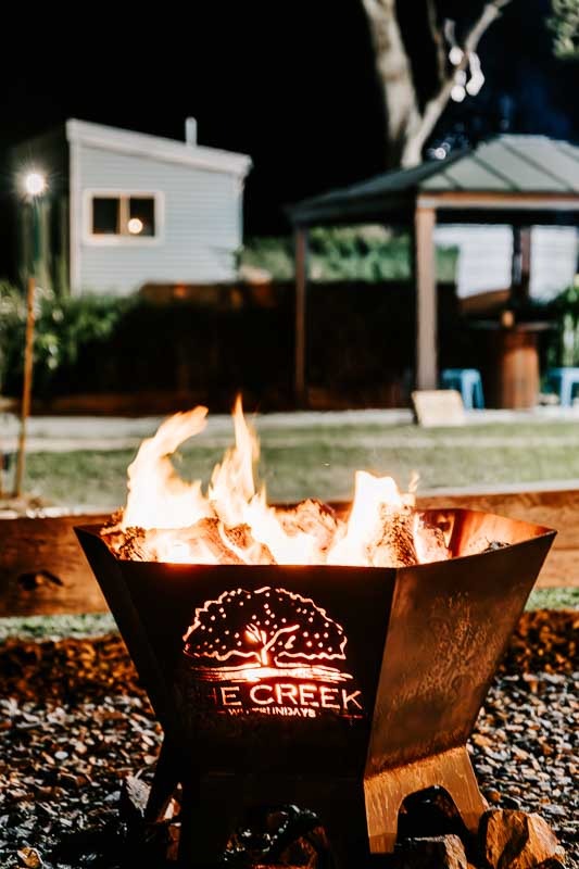 Fire pit at the creek