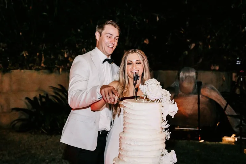 Bride & Groom cut cake