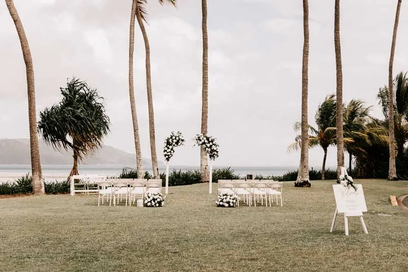 Ceremony area beside ocean