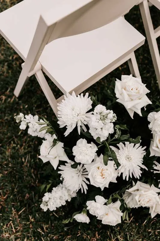 Floral arrangements at ceremony