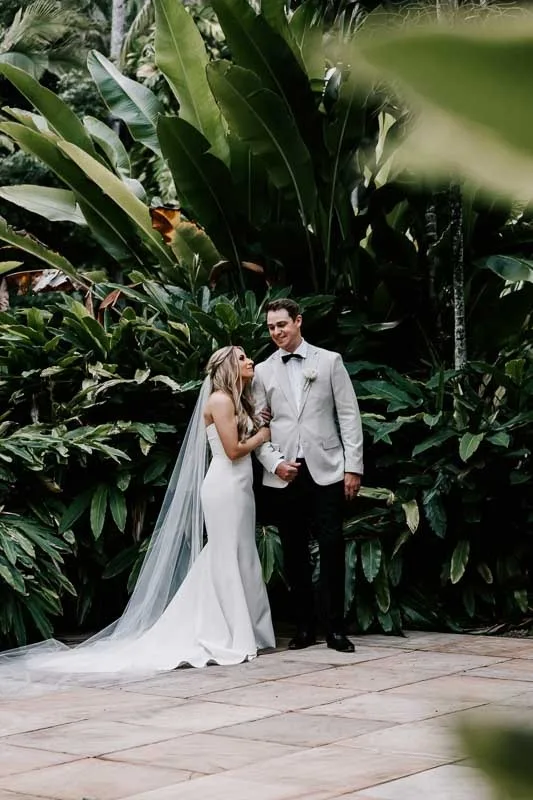 Bride & Groom embrace