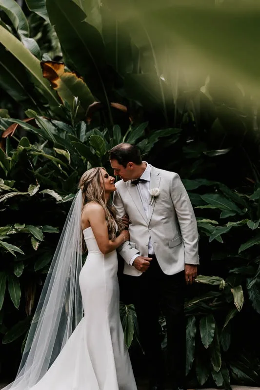 Bride & Groom embrace