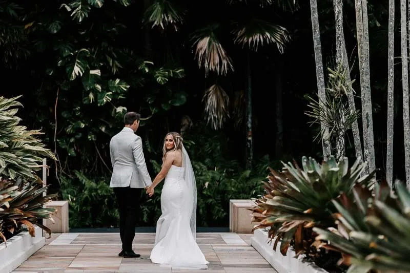 Bride & Groom holding hands