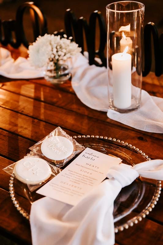 Table layout at reception