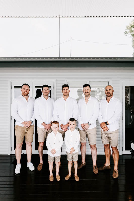 Groom, groomsmen and boys