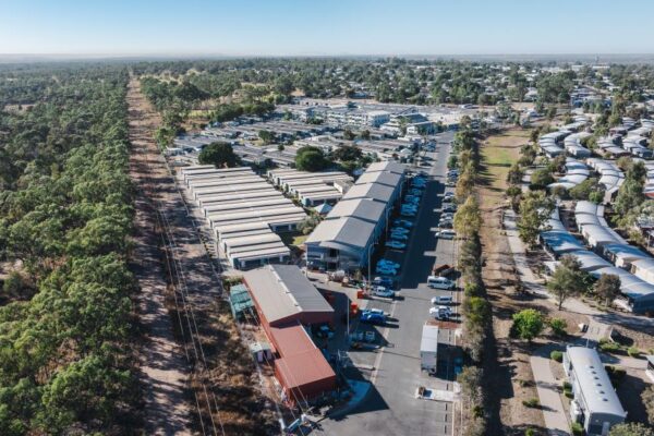 Civeo Moranbah aerial view of camp in the morning