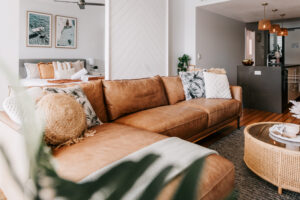 airbnb photo shoot of a living room