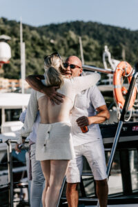 FCTA May22-Th3rd Dimension Media-LR-121 Group photo of Flight Centre team on yacht deck in Airlie Beach, Queensland