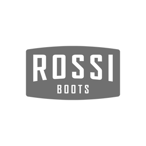 rossi boots logo greyscale