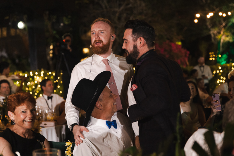 Performers and guests during the National Agriculture Day 2023 gala dinner at AYANA Resort in Bali