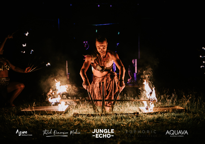 Professional videography featuring a fire dancer performing at night
