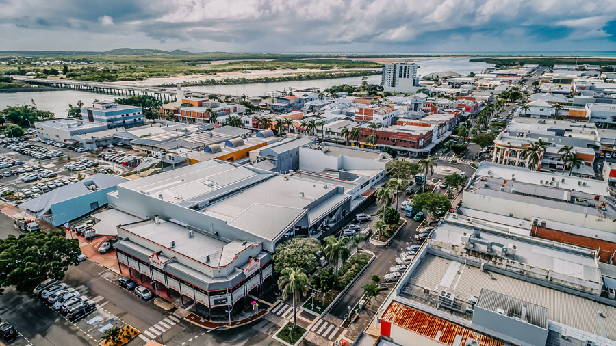 Aerial view over Mackay captured by Th3rd Dimension Media