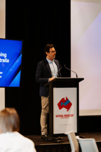Speaker standing at conference