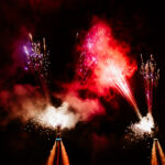 Event photography – fireworks display in night sky