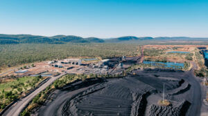 Aerial mining photography – open-cut mine and processing plant