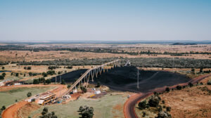Aerial photography – regional landscape with bridge and roads