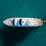 Aerial photo shoot of boat at sea