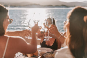 Food photography – seafood platter with lobster and prawns