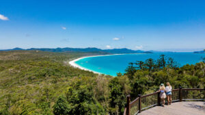 Aerial Whitsundays photography – turquoise waters and white sand beach