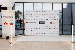 Welcome Dinner 22-Full Gallery-TDM LR-51 Professional videography backdrop with event branding display