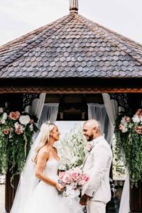 Professional videography and wedding photography at an altar