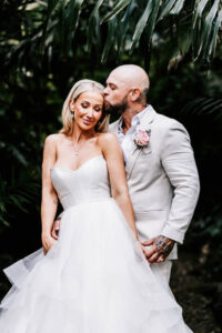 Professional videography wedding couple in garden setting