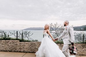 Professional videography of a couple's outdoor wedding moment
