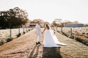 Professional videography photography and drone footage of a wedding