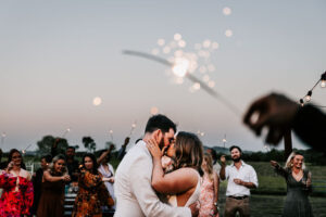 Professional videography of a couple's wedding dance outdoors