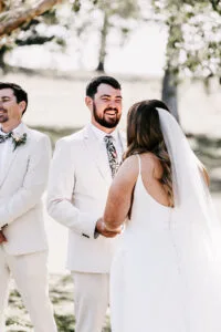 Professional videography photography and drone footage of a wedding