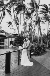 Professional videography capturing romantic outdoor wedding moment