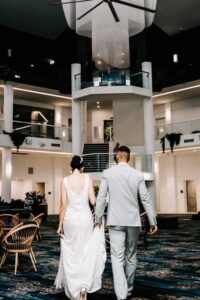 Professional videography, photography, and drone footage in a venue